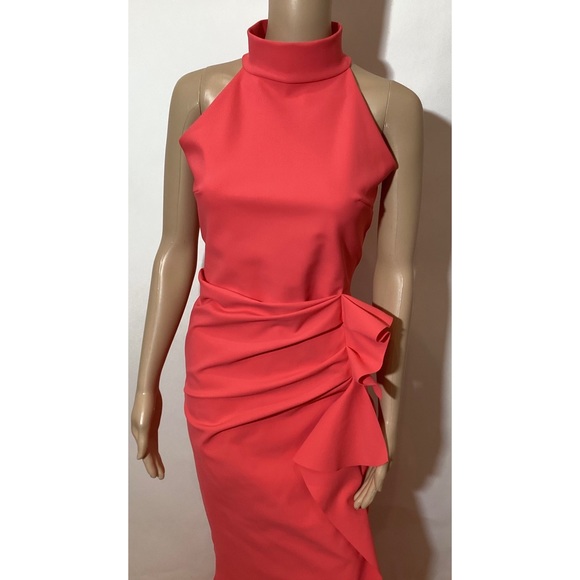 CHIARA BONI GUNDRUM RUFFLE GOWN SZ 8 / it 44 - Picture 3 of 8